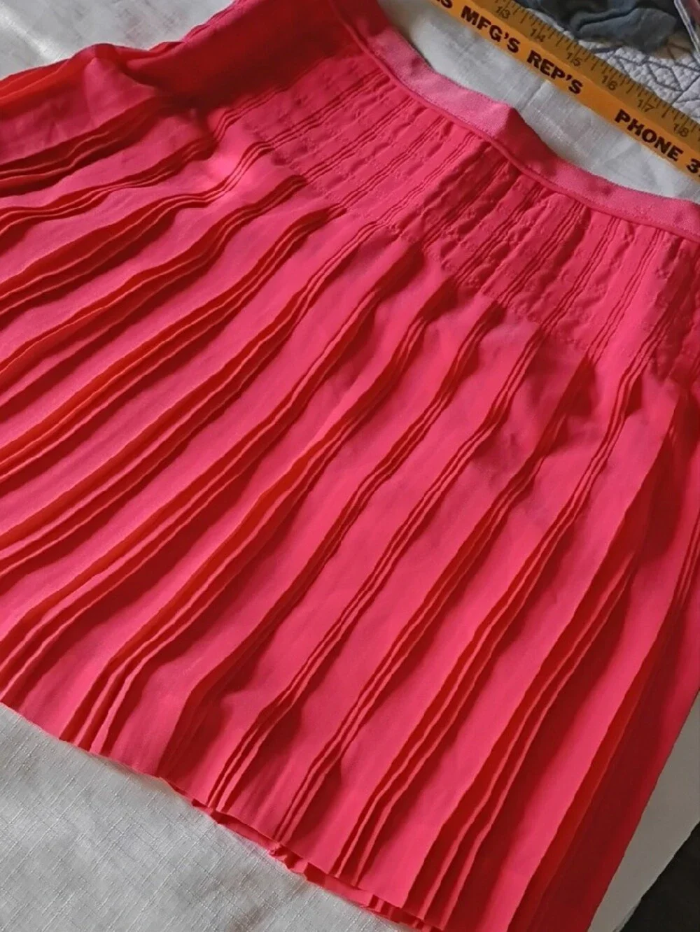 J. Crew Women's Coral Pleated Mini Skirt Size 8